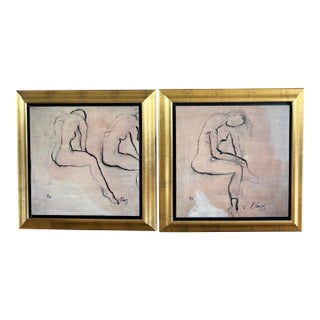 Signed Victor Klauss (German, 20th Century School) Intermission I & Intermission II For Sale