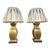 Mid 20th Century Brass Asian Lamps With Ro Sham Beaux Shades - a Pair For Sale