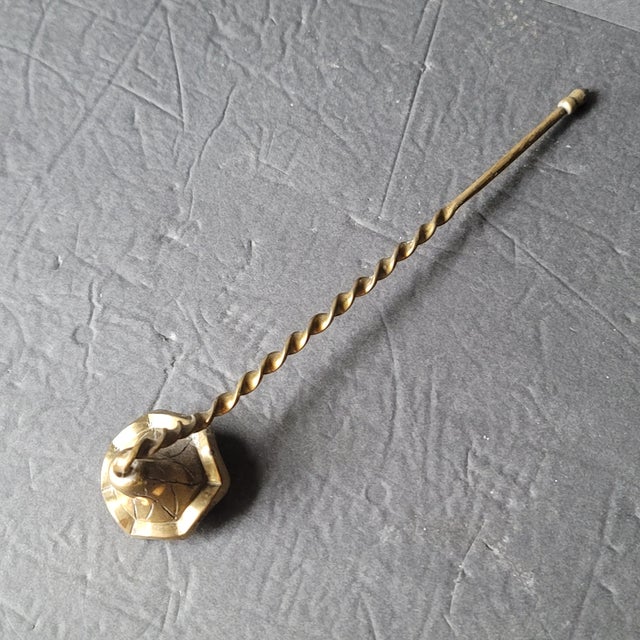 Vintage Brass Candle Snuffer Flower Shaped With Twisted Handle Chairish