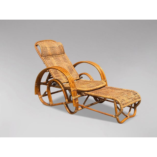 Mid-Century Italian Bamboo & Rattan Chaise Longue Sun Lounger, 1950 For Sale - Image 12 of 12