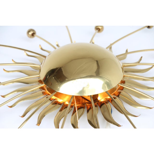Sunburst Sputnik Wall Lamp in Brass, 1950s For Sale - Image 14 of 16