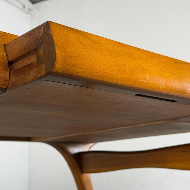 Sculptural Writing Desk in Walnut by Carlo De Carli, Italy, 1950s For Sale - Image 15 of 18