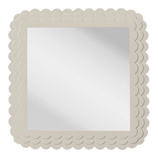 Fleur Home Carnival Krewe Square Mirror in Useful Gray, 30x30 For Sale