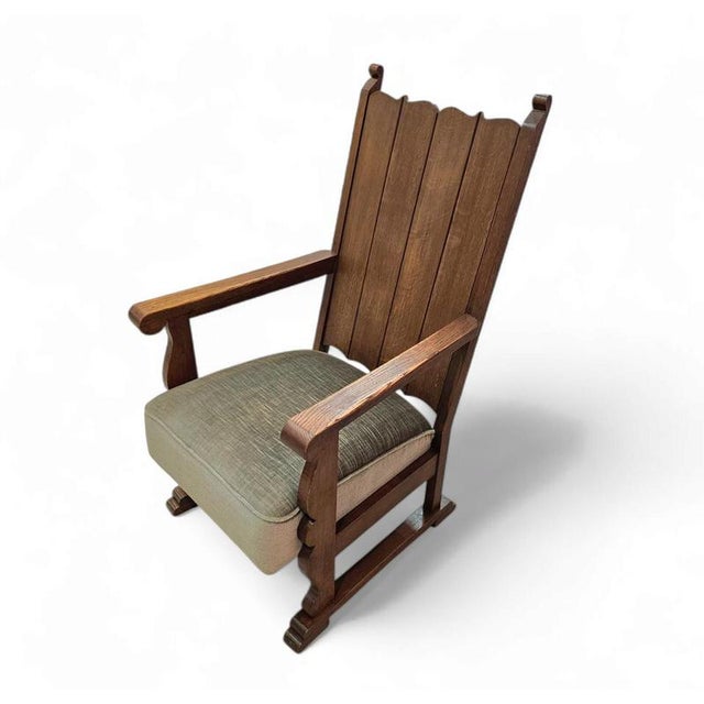 Oak arm chair 1930s Height 110Depth 70Width 75Seat height 46 cm