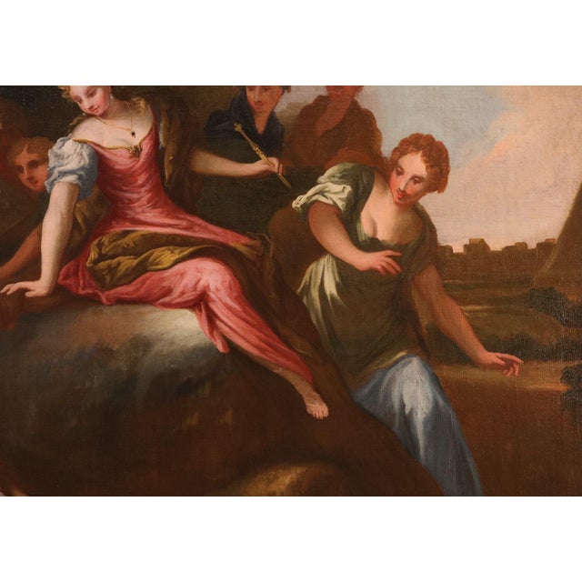 Pier Dandini, The Finding of Moses Landscape, 1680, Oil on Canvas For Sale - Image 8 of 16