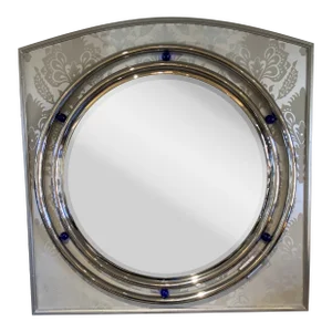 1990s Brueton Queen of the Ball Polished Stainless Steel Mirror