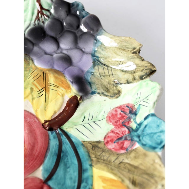 Mid-Century Italian Majolica Ceramic Fruit Plate For Sale - Image 10 of 10