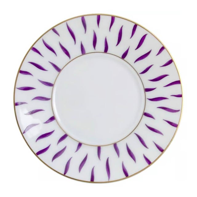 Metal Bernardaud Frivole, French Limoges, Flat Cup & Saucer Set - Complete Set of 7 (Never Used) For Sale - Image 7 of 13