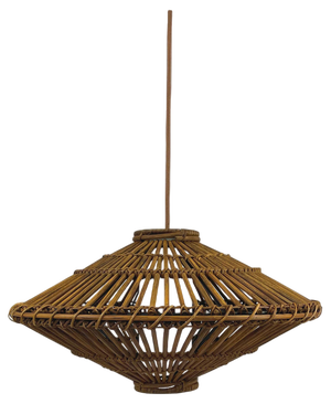 Mid-Century French Rattan & Wicker Pendant, 1960s