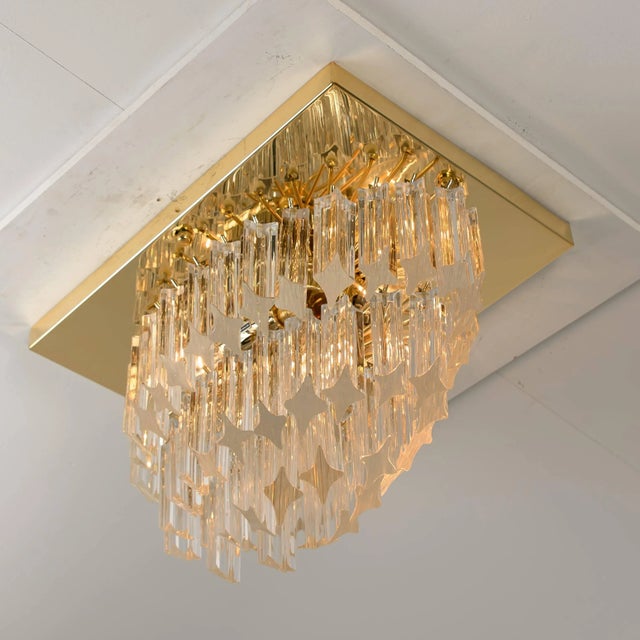 Gold Murano Glass Flush Mount by Venini for Isa For Sale - Image 8 of 14