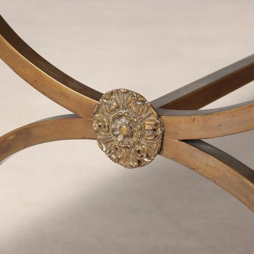 Gray Italian Center Table in Bronze with Stone Top For Sale - Image 8 of 11