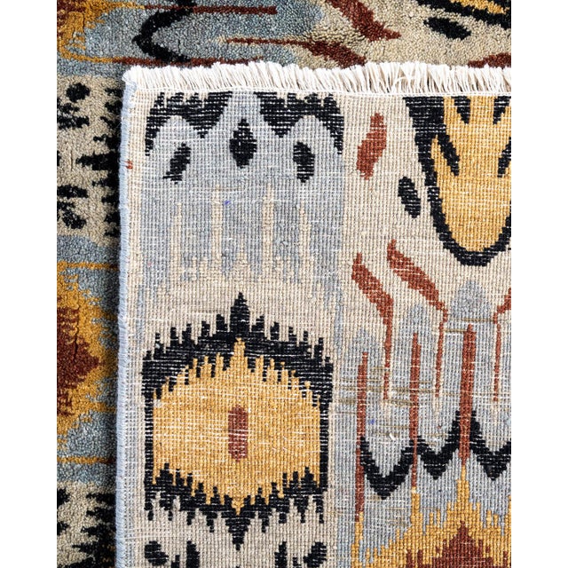 2010s Ikat, One-of-a-Kind Hand-Knotted Area Rug - Beige, 8' 2" x 10' 1" For Sale - Image 5 of 8