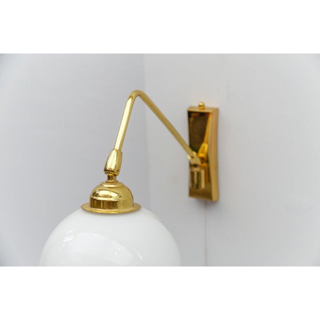 Mid-Century Modern Wall Lamps in Brass and Milk Glass, 1960s, Set of 2 For Sale - Image 17 of 18
