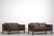 Brown Set of Vintage Scandinavian Leather Sofas, 1970s For Sale - Image 8 of 18