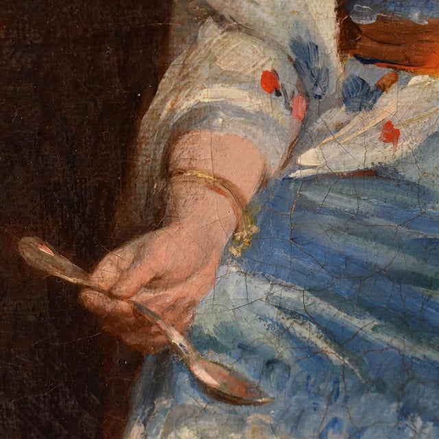 Brown Gustave François Lasellaz, Interior Scene, 1800s, Oil on Canvas, Framed For Sale - Image 8 of 12