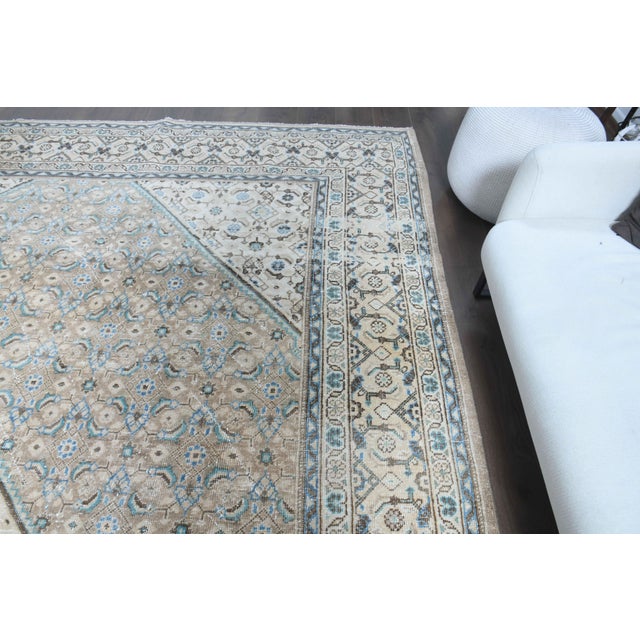 Textile 1970s Vintage Persian Handmade Wool Cotton Brown Area Rug For Sale - Image 7 of 11