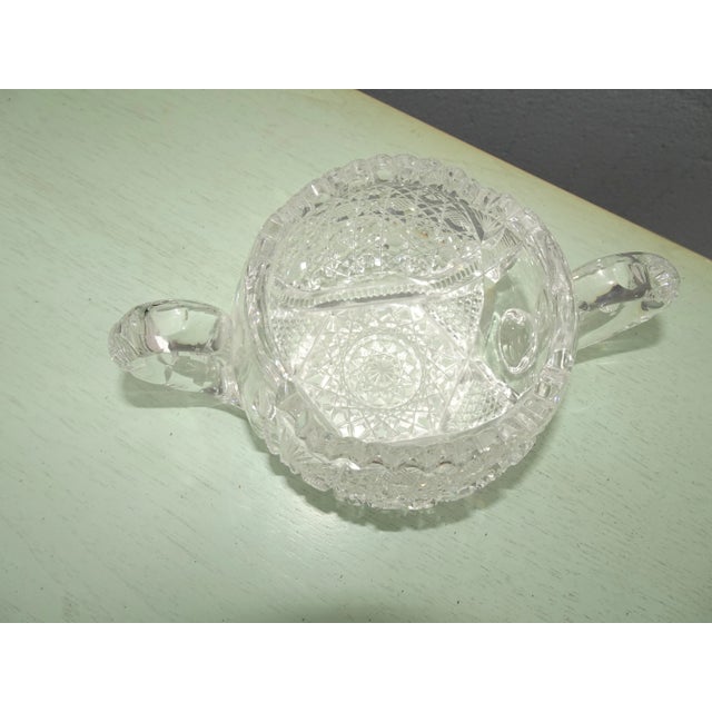 Vintage American Brilliant Heavy Cut Glass Sugar Bowl For Sale - Image 4 of 10