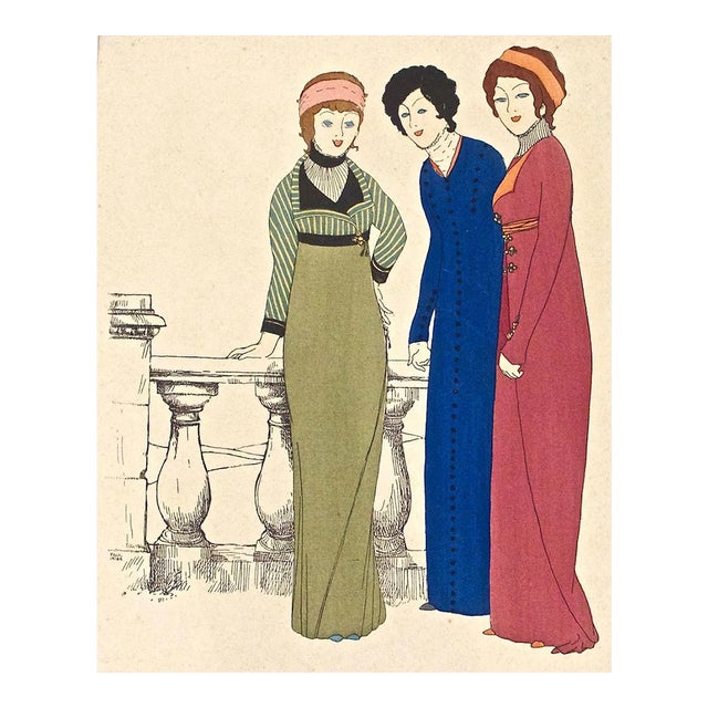 Models on the Terrace - Original Stencil by Paul Iribe - 1908 1908 For Sale