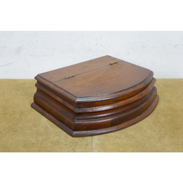 Brown Antique Victorian Mahogany Curved Dresser Glove Box Felt Lined Jewelry Storage For Sale - Image 8 of 11