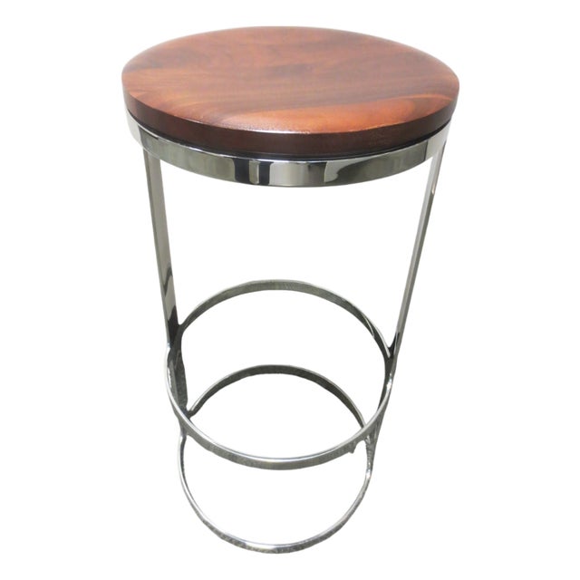 Bernhardt Design Aro Bar Height Stool in Walnut For Sale