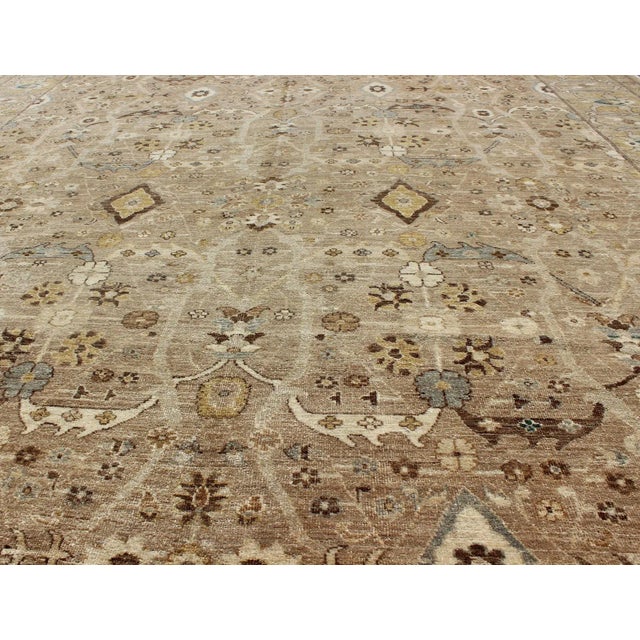 2000 - 2009 Modern Tabriz Design Rug in Camel Background by Keivan Woven Arts For Sale - Image 5 of 10