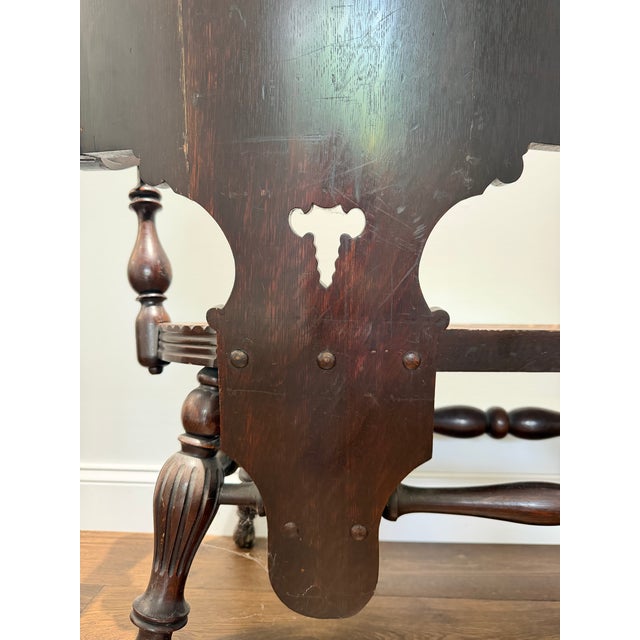 Antique German Black Forest Carved Tiger Oak Drunken Monk Tavern Bench For Sale - Image 12 of 16