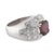 Vintage Gia 2.58 Carat Ruby Diamond 18k White Gold Cocktail Ring, Size 7.75 For Sale - Image 4 of 6