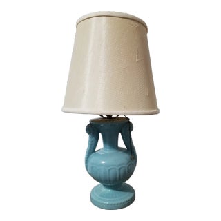 1940s Art Deco Table Lamp in Aqua Blue For Sale