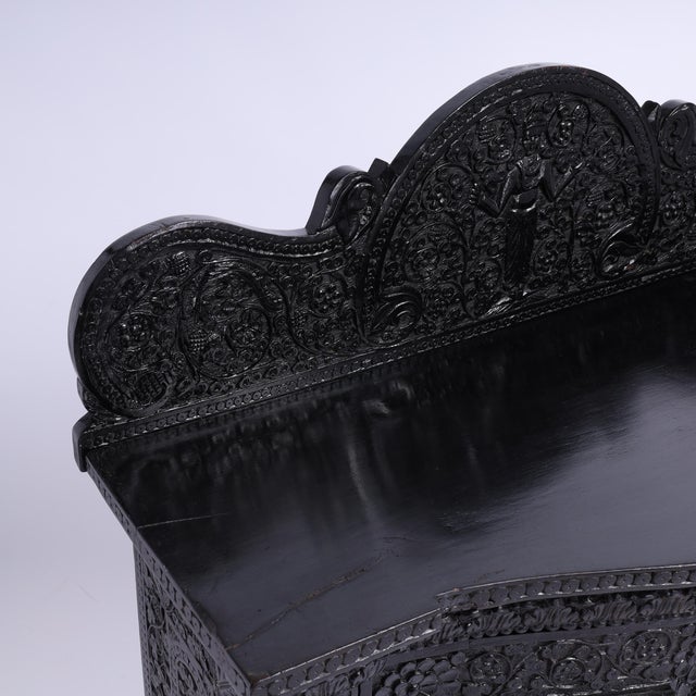 Antique Anglo Indian Carved and Ebonized Cabinet For Sale In West Palm - Image 6 of 12