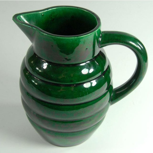 1950s French Green Ceramic Jug from St. Clément Lorraine, 1950s For Sale - Image 5 of 10