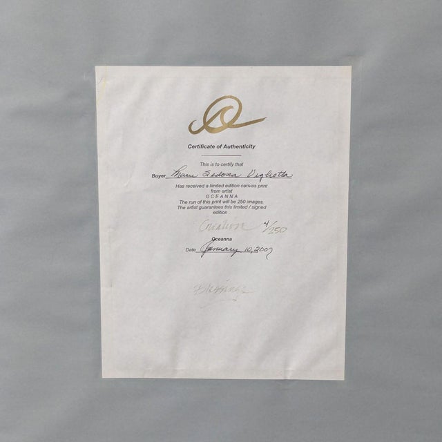 Limited Edition "Oceanna" Framed Print – Signed, Certificate of Authenticity For Sale - Image 4 of 7