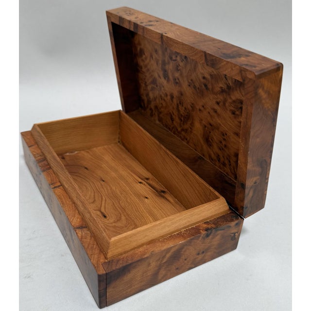 Early 20th Century Early 20th Century Vintage Moroccan Amboyna Burl Wood Box For Sale - Image 5 of 10