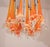Metal Murano Style Glass Orange Chandelier “Calle” Attributed to Venini, 1970 For Sale - Image 7 of 12