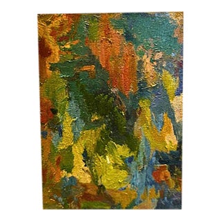 Abstract Oil on Board Small Painting For Sale
