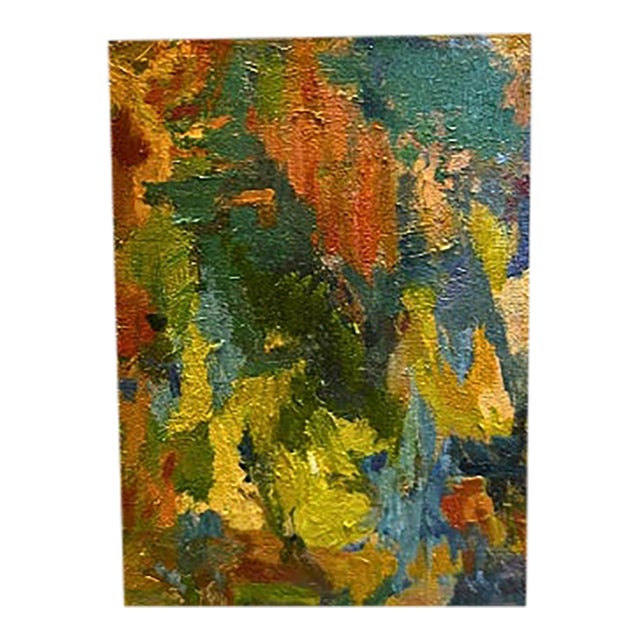 Abstract Oil on Board Small Painting For Sale
