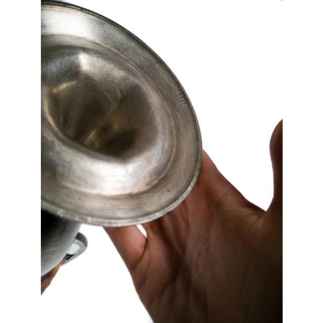 German Neoclassical Amphora Jar in Pewter and Glass, 1900s For Sale - Image 4 of 5