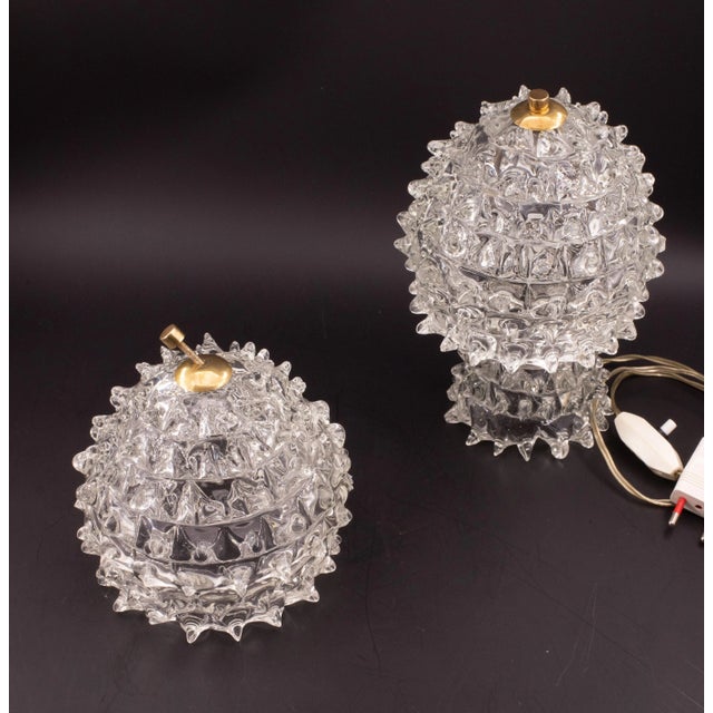 Set of 2 Table Lamps in Rostrato Murano Glass Vase for Barovier & Toso, 1940 For Sale - Image 9 of 11