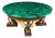 Vintage Patinated Bronze Coffee Table in Malachite and Walnut, 1950s For Sale