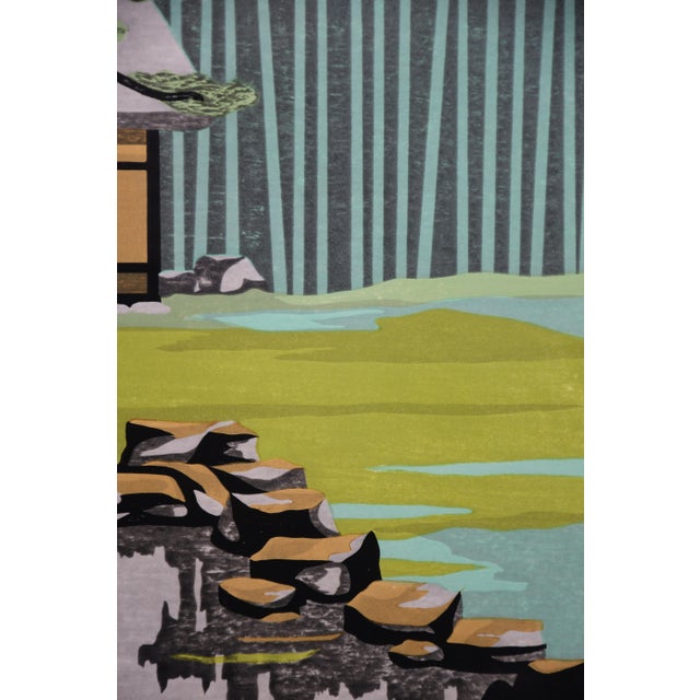 Kyoshi Nagai, Landscape Composition, 1972, Woodblock Print, Framed For Sale - Image 11 of 13
