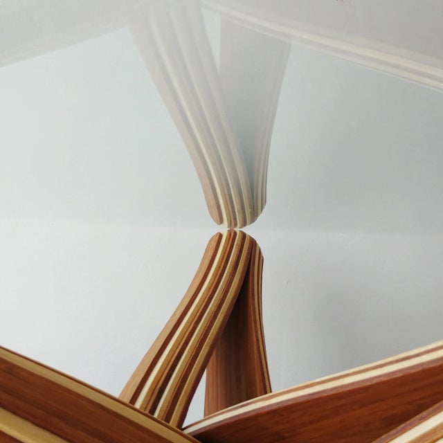 Beige Lock C Sculptural Caramel and Naturel Bamboo Coffee Table by Jan Paul For Sale - Image 8 of 18