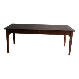 Antique Oak Dining Table with 3 Drawers For Sale