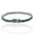Metal Art Deco Style 10.19 CTW Prong Set Emerald Fine Line Tennis Bracelet - May Birthstone Edition For Sale - Image 7 of 14