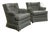 Vintage Mid-Century Tufted Damask Skirted Club Chairs - Attributed to Ethan Allen (A Pair) For Sale