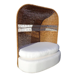 Vintage Wicker Domed Loveseat Chair
