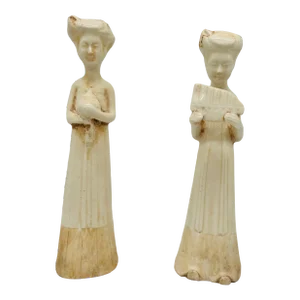 Pair, Chinese Tang Dynasty Style Terra Cotta Mortuary Statues
