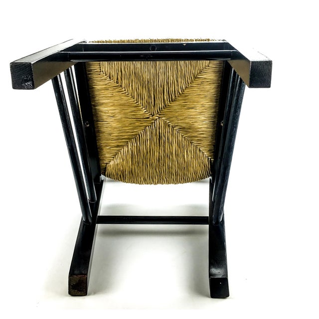 Black 90’s Black Painted Children’s Side Chair With Rattan Seat For Sale - Image 8 of 9