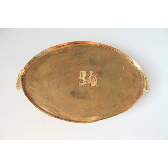 Vintage Brass Faux Bamboo Tray For Sale - Image 9 of 12