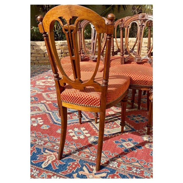 Louis XVI Style Walnut Chairs, 19th Century, Set of 6 For Sale - Image 11 of 12