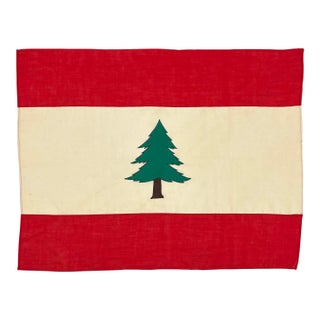 Vintage Sewn Wool Flag of Lebanon For Sale