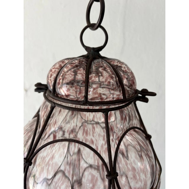 Mid-Century Modern 1 of 3 Big Mid-Century Seguso Murano Amethyst Blown Bubble Lantern Chandelier For Sale - Image 3 of 10